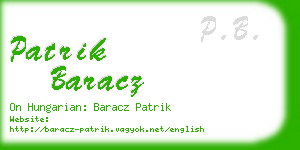 patrik baracz business card